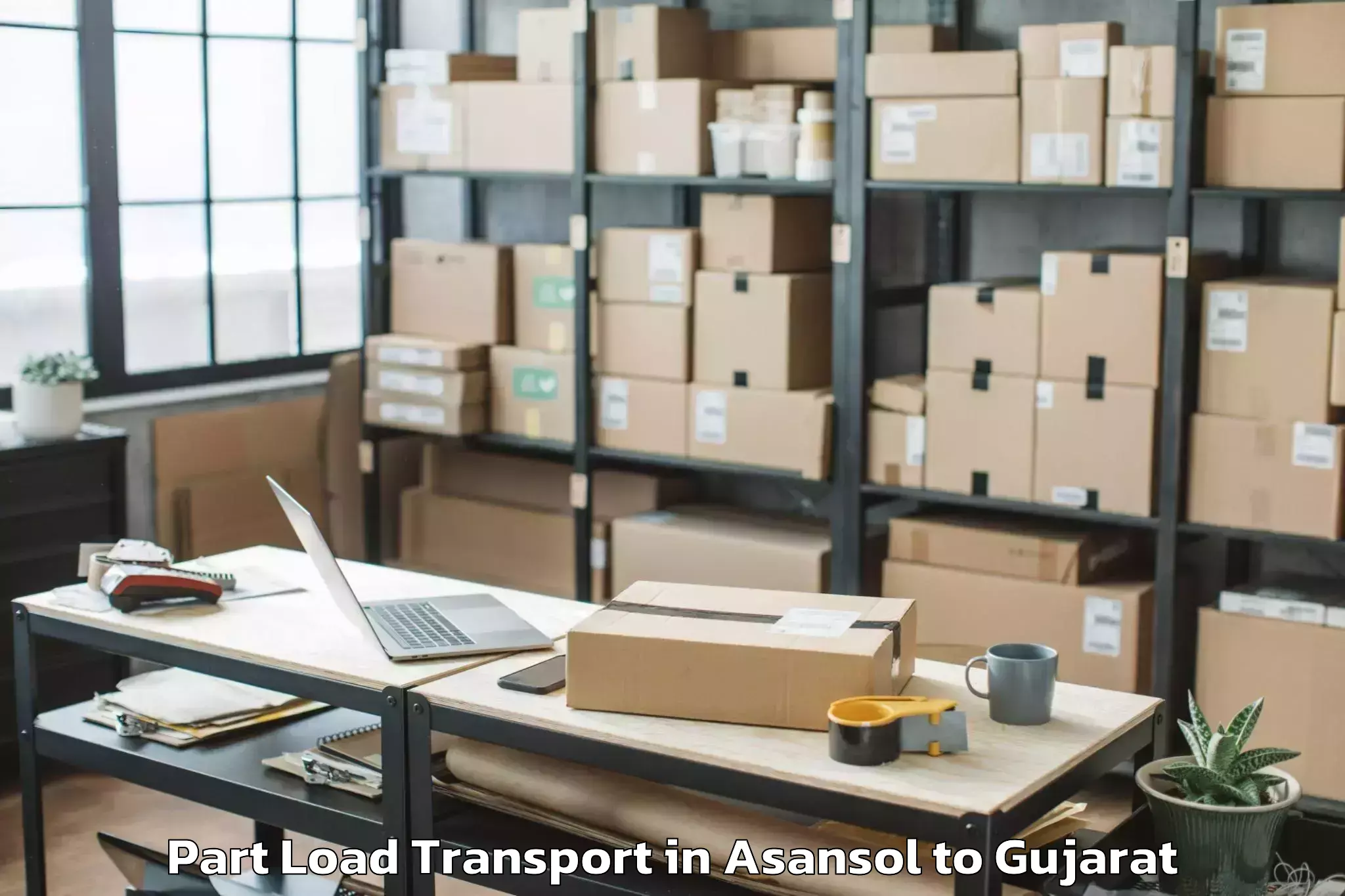 Book Asansol to Dhuwaran Part Load Transport Online